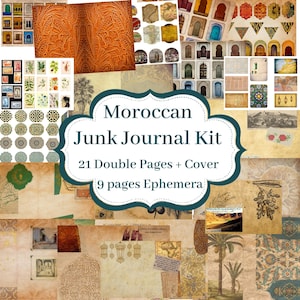 Moroccan Junk Journal Kit | Morocco Junk Journal Printables | Morocco Junk Journal Ephemera | Morocco Junk Journal Pages | Scrapbooking