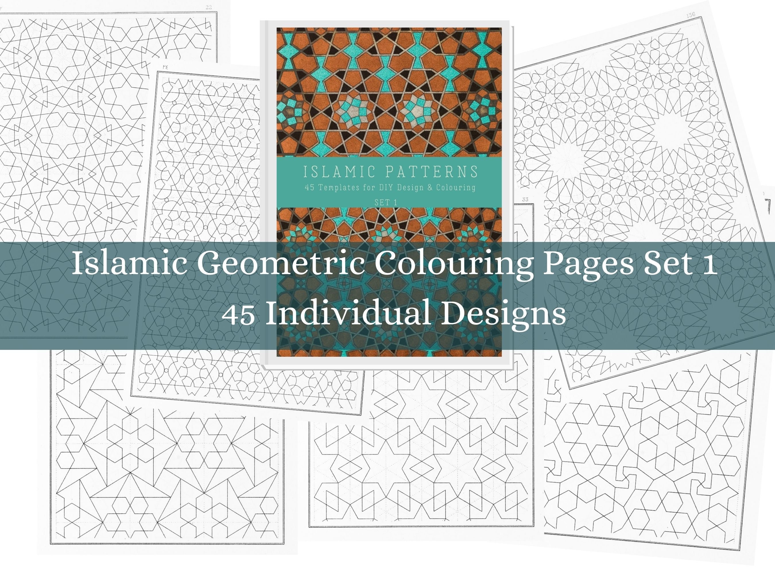 Vintage Islamic Pattern Coloring Book | Islamic Geometric Pattern Book ...