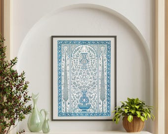 Arabische muurkunstafdruk | Afdrukbare islamitische kunstposters | Vintage islamitische muurkunst | Islamitisch patroon muurkunst | Kunstposter uit het Midden-Oosten