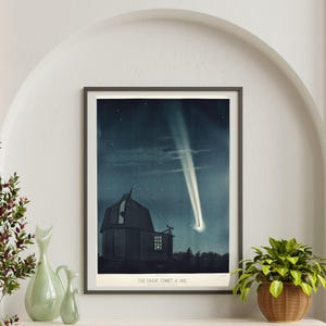 Great Comet of 1812 Poster | Vintage Night Sky Poster | Night Sky Art print | Old Astronomy Art | Astronomy Classroom Decor