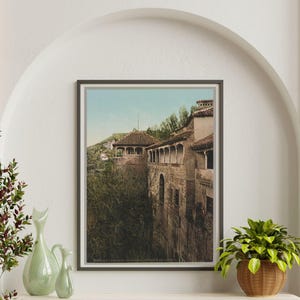 Alhambra Palace Wall Art | Moorish Art Print | Alhambra Wall Decor | Moorish Architecture Poster | Vintage Islamic architecture print