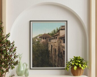 Arte murale dell'Alhambra / Stampa d'arte moresca / Decorazione murale dell'Alhambra / Poster di architettura moresca / Stampa d'epoca di architettura islamica