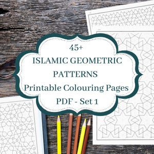 Islamic Patterns Colouring Pages | Islamic Geometric Printable Papers | Arabic Pattern Printable Papers to Color | Vintage Islamic Patterns