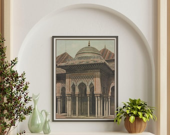 Arte murale dell'Alhambra / Poster di architettura moresca / Stampa d'arte moresca / Decorazione murale dell'Alhambra / Stampa di architettura islamica d'epoca