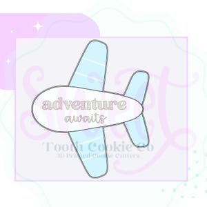 Airplane Cookie Cutter. Plane Cookie Cutter. Adventure Awaits Cookie Cutter. Travel Cookie Cutter. Flight Cookie Cutter.