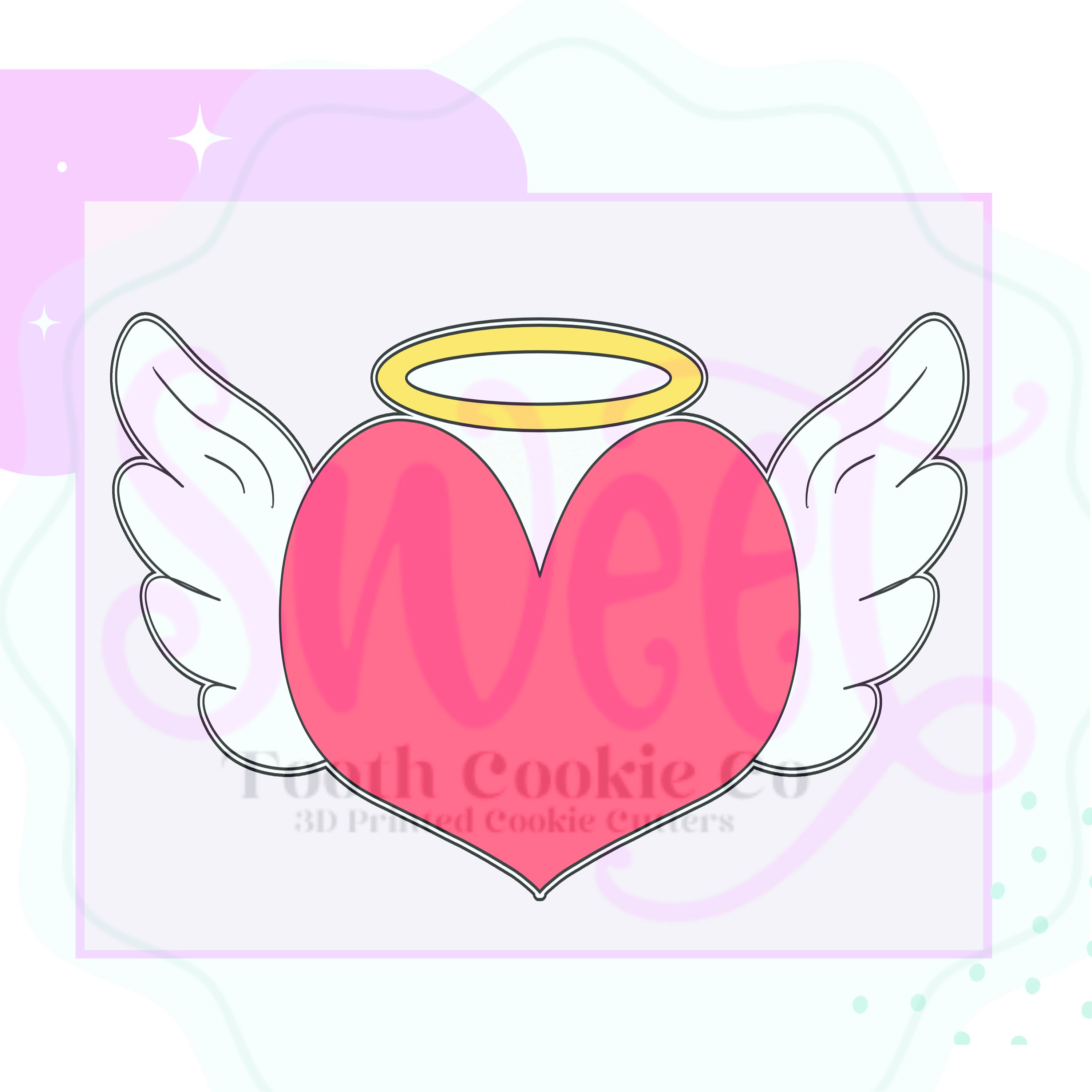 Heart With Wings Cookie Cutter - 5.5 Inch Wide Durable Plastic, For Cookies, Crafts, And More