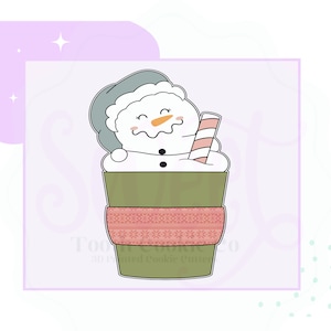 Snowman Cookie Cutter. Snowman Coffee Cookie Cutter. Mug Cookie Cutter. Christmas Mug Cookie Cutter. Christmas Coffee Cup Cookie Cutter.