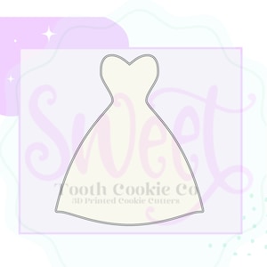 Wedding Dress Cookie Cutter. Dress Cookie Cutter. Gown Cookie Cutter. Wedding Gown Cookie Cutter. Ball Gown Cookie Cutter.
