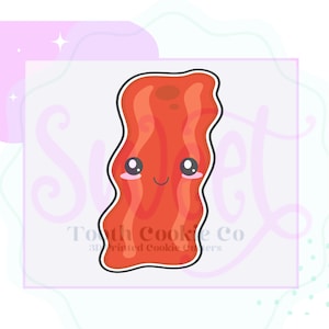 Bacon Cookie Cutter. Bacon Slice Cookie Cutter. Breakfast Cookie Cutter. Food Cookie Cutter. Fondant Cutter. Clay Cutter.