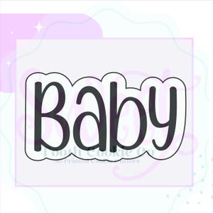 Baby Hand-Lettered Cookie Cutter. Baby Plaque Cookie Cutter. Baby Shower Plaque Cookie Cutter. Baby Girl Cookie Cutter. Baby Boy Cookie.