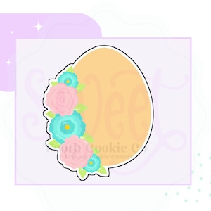 Floral Easter Egg Cookie Cutter. Easter Egg Cookie Cutter. Egg Cookie Cutter. Spring Flower Cookie Cutter. Easter Cookie Cutter. Clay Cutter