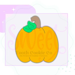 Pumpkin Cookie Cutter. Pumpkin With Leaf Cookie Cutter. Autumn Cookie Cutter. Fall Cookie Cutter. Fondant Cutter. Sweet Tooth Cookie Co
