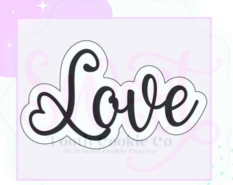 Love Cookie Cutter. Love Text Cookie Cutter. Love Plaque Cookie Cutter. Love Word Cookie Cutter. Hand Lettered Love Cookie Cutter.