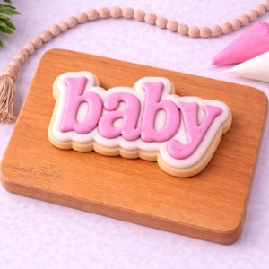 Baby Hand-Lettered Cookie Cutter. Baby Cookie Cutter. Baby Shower Cookie Cutter. Baby Wording Cookie Cutter. Baby Lettered Cookie Cutter