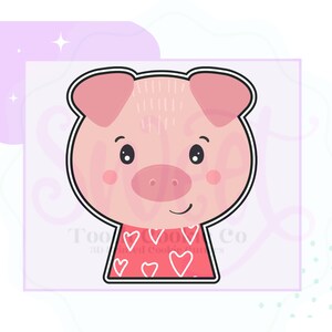 Pig Cookie Cutter. Pig 3D Printed Cookie Cutter. Farm Animal Cookie Cutter. Valentine Pig Cookie Cutter. Barnyard Cookie Cutter.