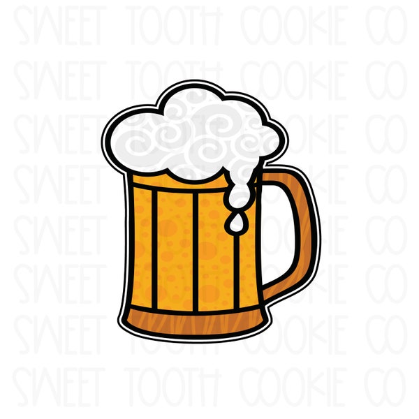 Beer Cookie Cutter. Beer Glass Cookie Cutter.  Beer Mug Cookie Cutter. Beer Drink Cookie Cutter. Fondant Tool. Clay Cutter.
