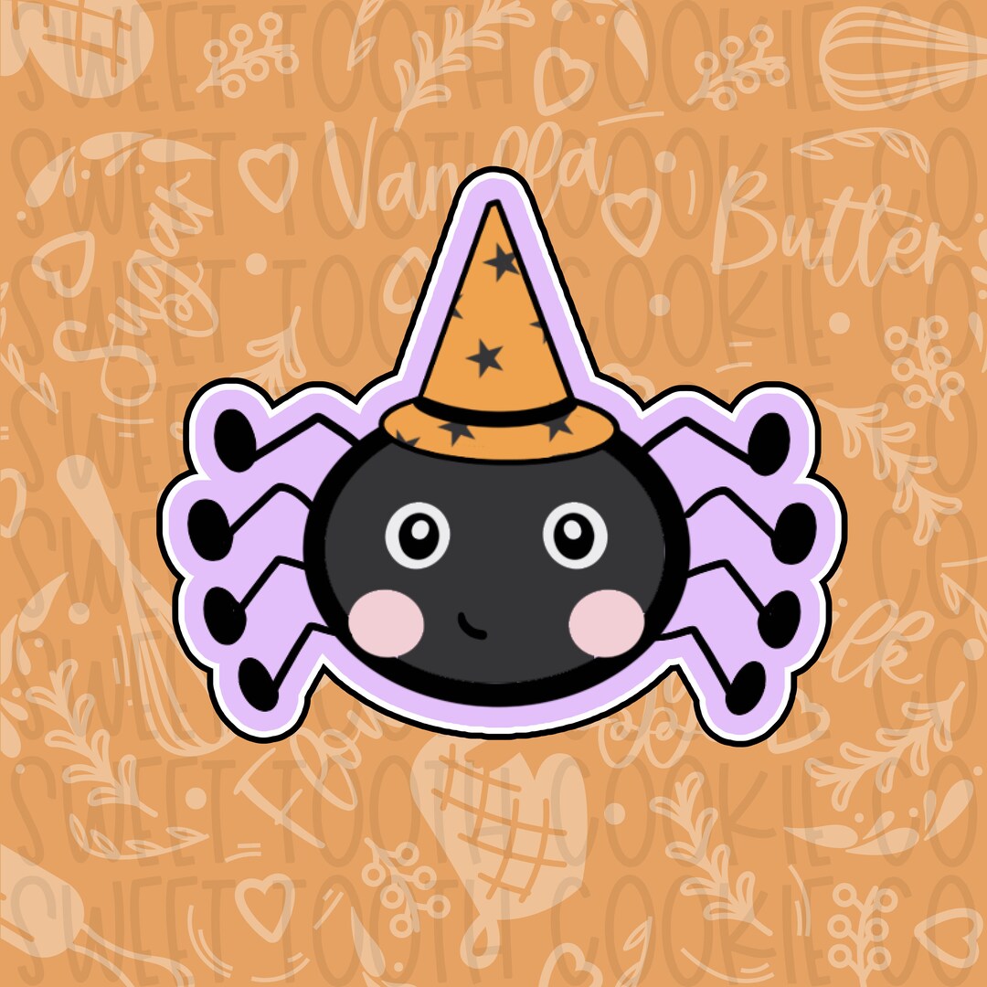 Spider Cookie Cutter. Spider With Hat Cookie Cutter. Halloween Etsy