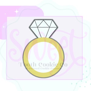 Ring Cookie Cutter. Engagement Cookie Cutter. Diamond Cookie Cutter. Diamond Ring Cookie Cutter. Wedding Ring. Fondant Cutter. Clay Cutter