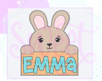 Bunny Plaque Cookie Cutter. Bunny Cookie Cutter. Easter Bunny Cookie Cutter. Rabbit Cookie Cutter. Easter Cookie Cutter