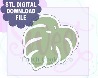 Cortador de galletas STL de hoja tropical. Cortador de galletas de hoja de selva. Cortador de galletas de hoja. Cortador de galletas de selva. Cortador de galletas de hoja de palma. Hoja de monstera.