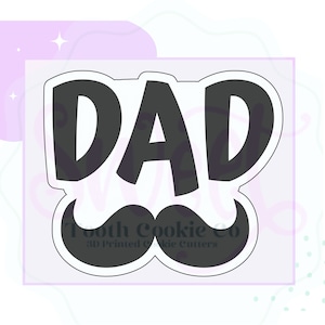 Dad Cookie Cutter. Mustache Cookie Cutter. Best Dad Cookie Cutter. Father&#39;s Day 2024 Cookie Cutter. Fondant Cutter.