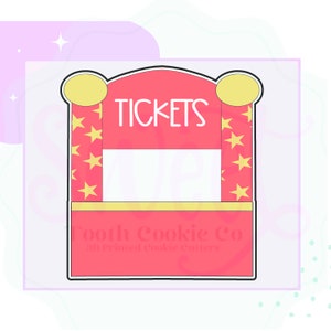 Circus Ticket Cookie Cutter. Ticket Booth Cookie Cutter. Circus Cookie Cutter. Circus Booth Cookie Cutter. Carnival Cookie Cutter.