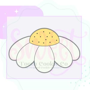 Flower Cookie Cutter. Half Flower Cookie Cutter. Floral Cookie Cutter. Wildflower Flower Cookie Cutter. Daisy Cookie Cutter. Fondant Cutter