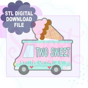 Ice Cream Truck STL Cookie Cutter. Food Truck Cookie Cutter. Ice Cream Cookie Cutter. Ice Cream Cone Cookie Cutter. Fondant Cutter.
