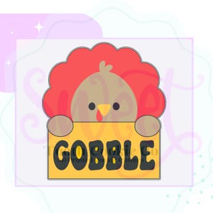 Turkey Name Plaque Cookie Cutter. Turkey Cookie Cutter. Cute Turkey Cookie Cutter. Thanksgiving Cookie Cutter. Fall Cookie Cutter.