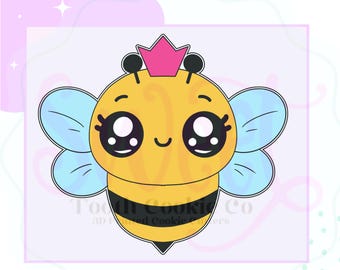 Queen Bee Cookie Cutter. Honey Bee Cookie Cutter. Bumble Bee Cookie Cutter. Bee Cookie Cutter. Insect Cookie Cutter. Fondant Cutter.