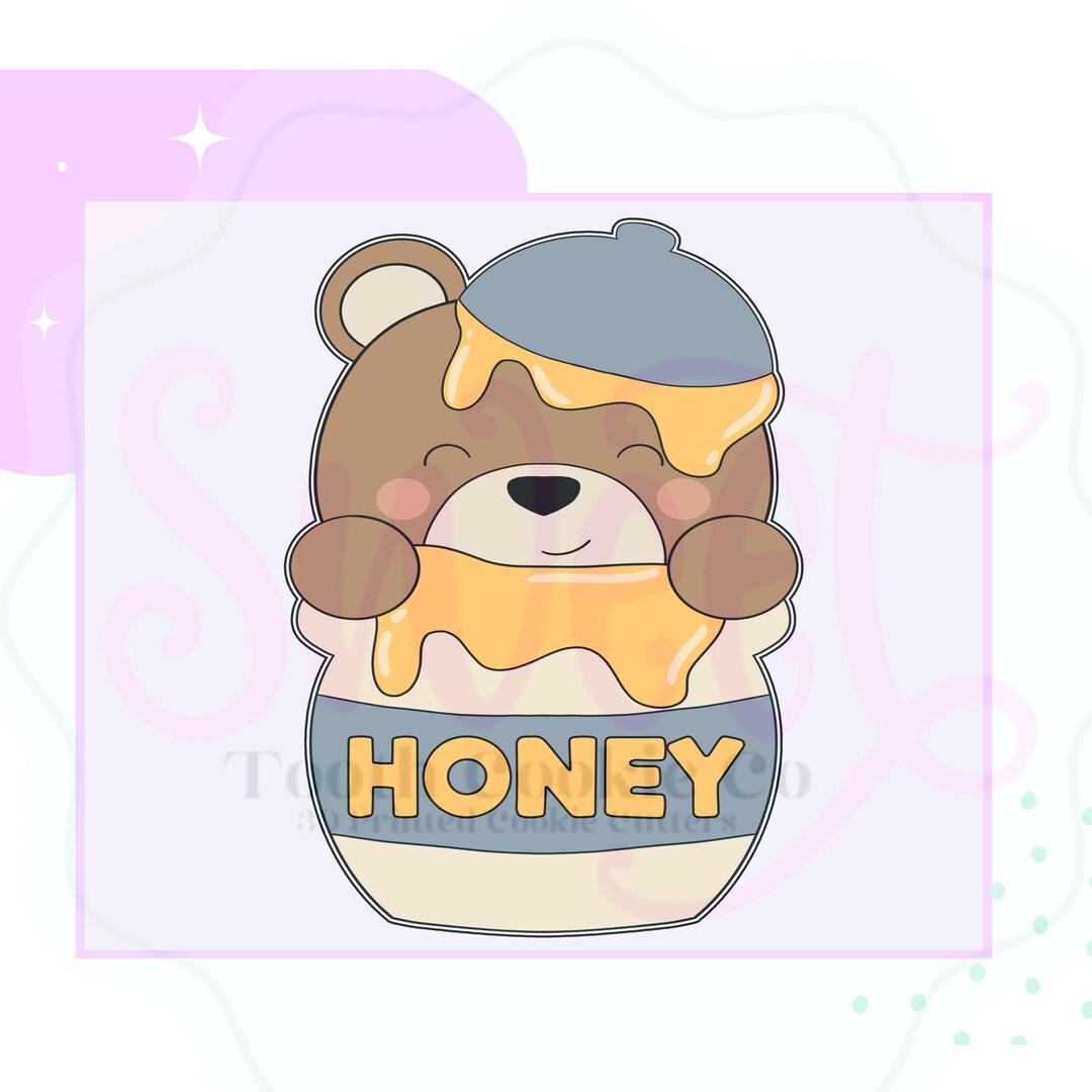 Honey Bear Cookie Cutter. Baby Bear Cookie Cutter. Honey Jar Cookie ...