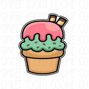 Single Scoop Ice Cream Cone Cookie Cutter. Ice Cream Cone Cookie Cutter. Ice Cream Cookie Cutter. Fondant Cutter. Clay Cutter.