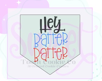 Cortador de galletas con forma de home plate. Cortador de galletas impreso en 3D con forma de home plate. Cortador de galletas de béisbol. Cortador de galletas con temática de béisbol. Cortador de fondant.