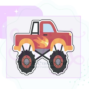 Monster Truck Cookie Cutter. Off Road Truck Cookie Cutter. Big Wheel Truck Cookie Cutter. Big Car Cookie Cutter. Racing Theme Cookie Cutter.