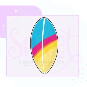 Surfboard Cookie Cutter. Surfing Cookie Cutter. Beach Cookie Cutter. Summer Cookie Cutter. Ocean Cookie Cutter. Fondant Cutter. Clay Cutter.
