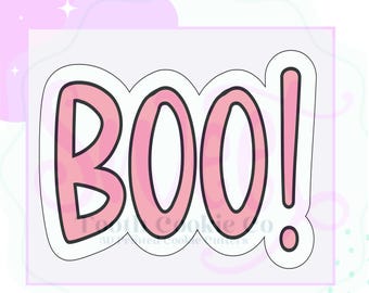 Boo Cookie Cutter. Boo Hand Lettered Cookie Cutter. Boo Plaque Cookie Cutter. Halloween Plaque Cookie Cutter. Halloween Hand Lettered Cookie