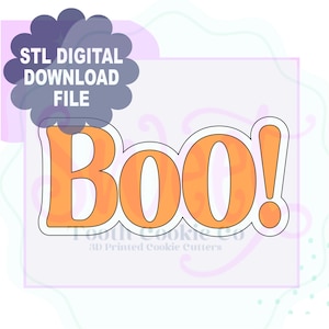 Boo digital nedladdning STL-fil. Boo kakform. Halloween kakform