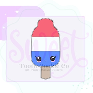 Red White And Blue Popsicle Cookie Cutter. Popsicle Cookie Cutter. Ice Cream Cookie Cutter. Summer Treat Cookie Cutter. Fondant Tool.