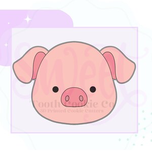 Pig Cookie Cutter. Pig Head 3D Printed Cookie Cutter. Petting Zoo Cookie Cutters. Farm Cookie Cutter. Baby Shower Cookie Cutter