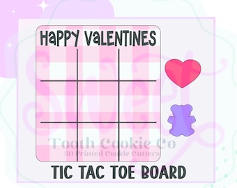 Valentines Tic Tac Toe Cookie Cutter. Tic Tac Toe Board Cookie Cutter. Valentines Cookie Cutter. Fondant Cutter. Clay Cutter