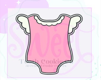 Ruffle Sleeve Onesie Cookie Cutter. Baby Girl Onesie Cookie Cutter. Onesie Cookie Cutter. Baby Onesie Cookie Cutter. Baby Cookie Cutter