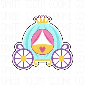 Princess Carriage Cookie Cutter. Carriage Cookie Cutter. Princess Cookie Cutter. Fondant Cutter. Clay Cutter.