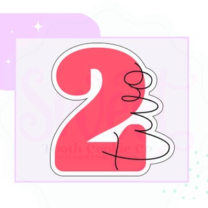 Number 2 Cookie Cutter. Two Cookie Cutter. 2 Cooked Cutter. Number Two Cookie Cutter. 2nd Birthday Cookie Cutter. Birthday Age Cookie Cutter