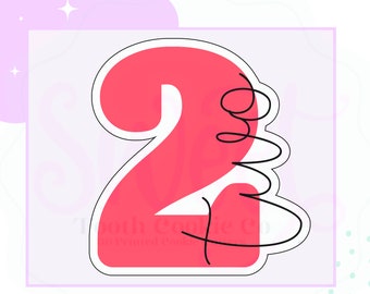 Number 2 Cookie Cutter. Two Cookie Cutter. 2 Cooked Cutter. Number Two Cookie Cutter. 2nd Birthday Cookie Cutter. Birthday Age Cookie Cutter