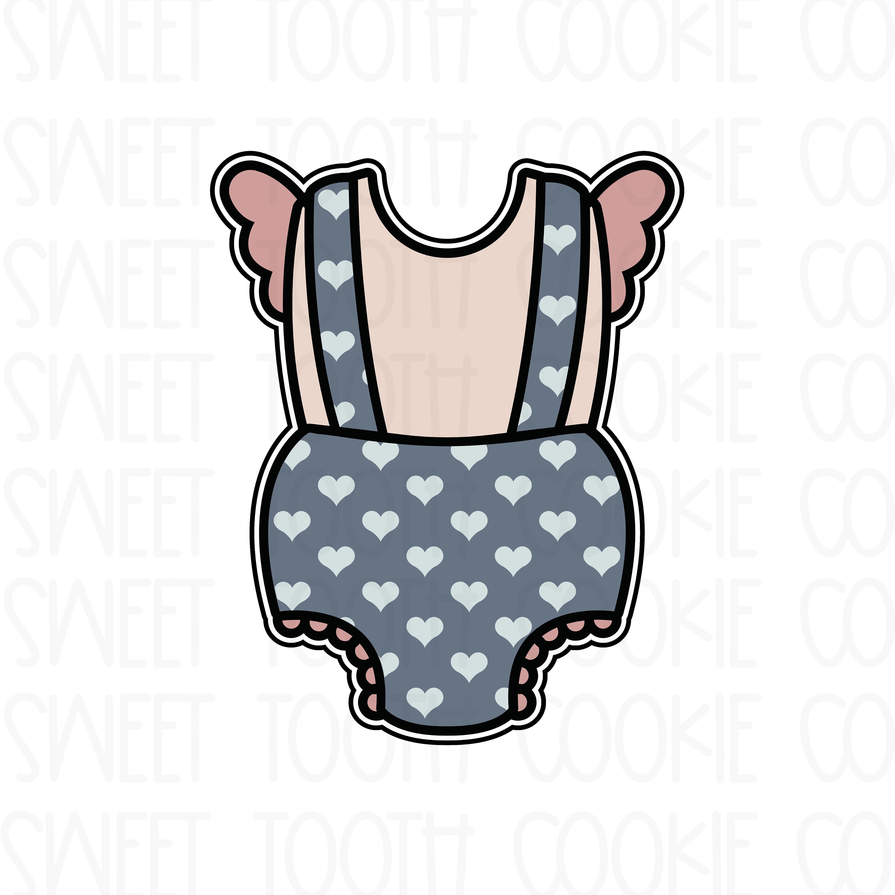 Miss Doughmestic Baby Romper or Outfit Cookie Cutter and Fondant