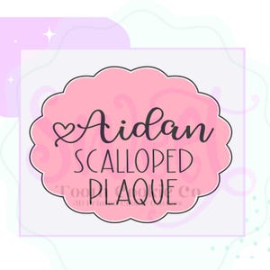 Scalloped Plaque Cookie Cutter. Plaque Cookie Cutter. Vintage Plaque Cookie Cutter. Baby Shower Cookie Cutter. Scalloped Shape Cookie Cutter