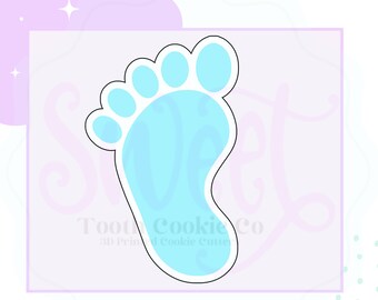 Baby Foot Cookie Cutter. Baby Feet Cookie Cutter. Foot Cookie Cutter.  Gender Reveal Cookie Cutter. Baby Shower Cookie Cutter. Clay Cutter.