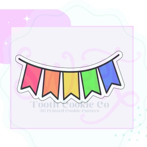 Banner Cookie Cutter. Birthday Banner Cookie Cutter. Sign Cookie Cutter. Bunting Cookie Cutter. Birthday Flag Cookie Cutter. Fondant Cutter
