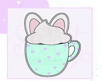 Bunny Ear Mug Cookie Cutter. Bunny Ear Cookie Cutter. East Bunny Cookie Cutter. Spring Cookie Cutter Easter Cookie Cutter. Fondant Cutter.
