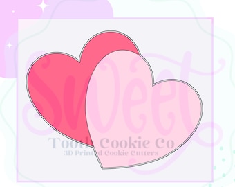 Heart Cookie Cutter. Double Heart Cookie Cutter. Love Cookie Cutter. Valentine Cookie Cutter. Fondant Cutter